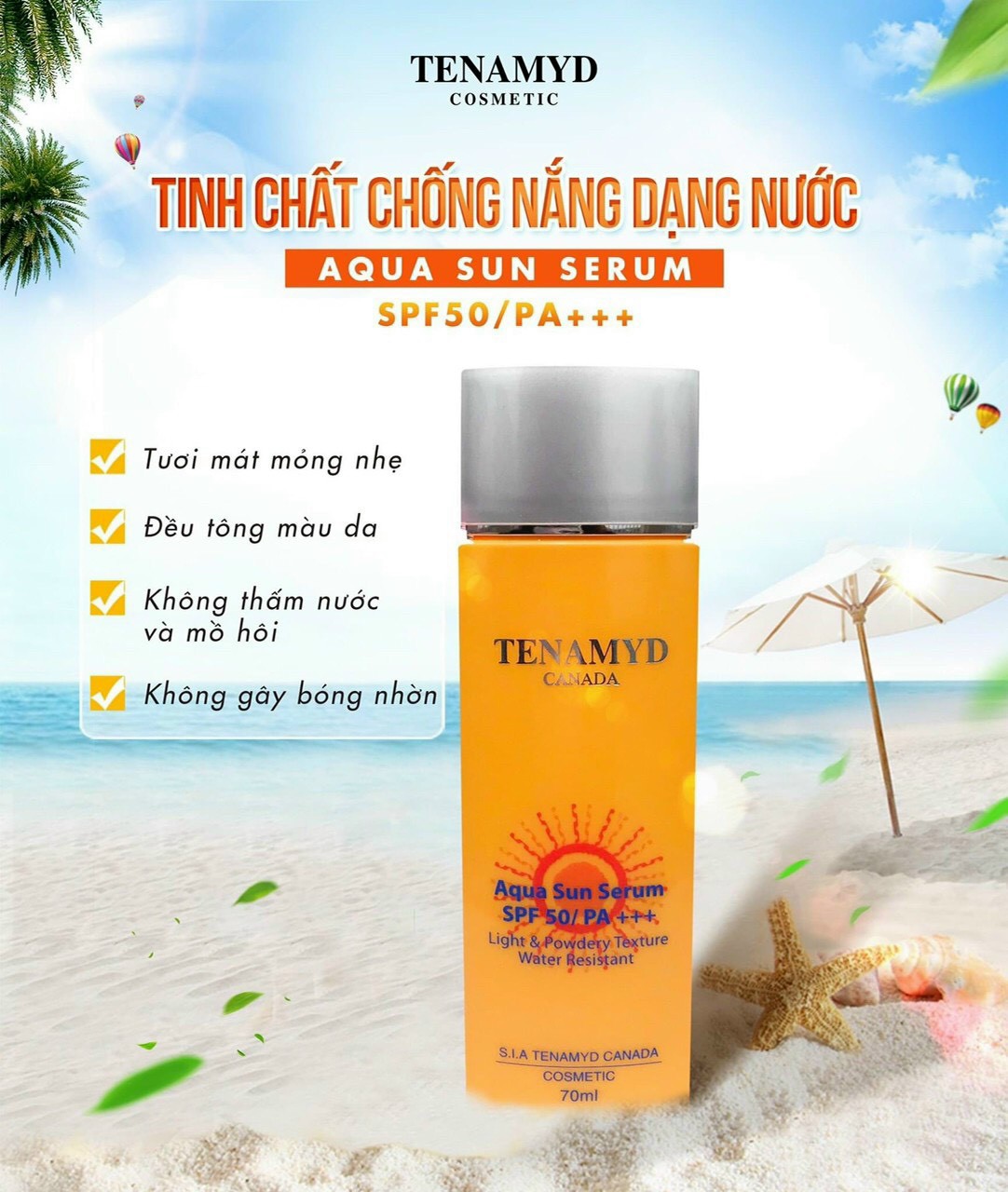 Tinh chất chống nắng dạng nước Aqua Sun Serum SPF50/PA+++ 70ml