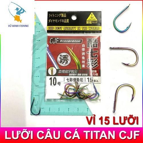 Lưỡi câu cá Titan 7 màu có ngạnh siêu cứng, siêu bén CJF