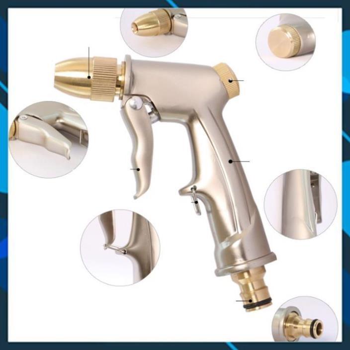 Bộ dây vòi xịt nước rửa xe,tưới cây ,tăng áp 3 lần,loại 3m,5m 206701-1 đầu đồng,cút,nối nhựa đen+ móc khoá
