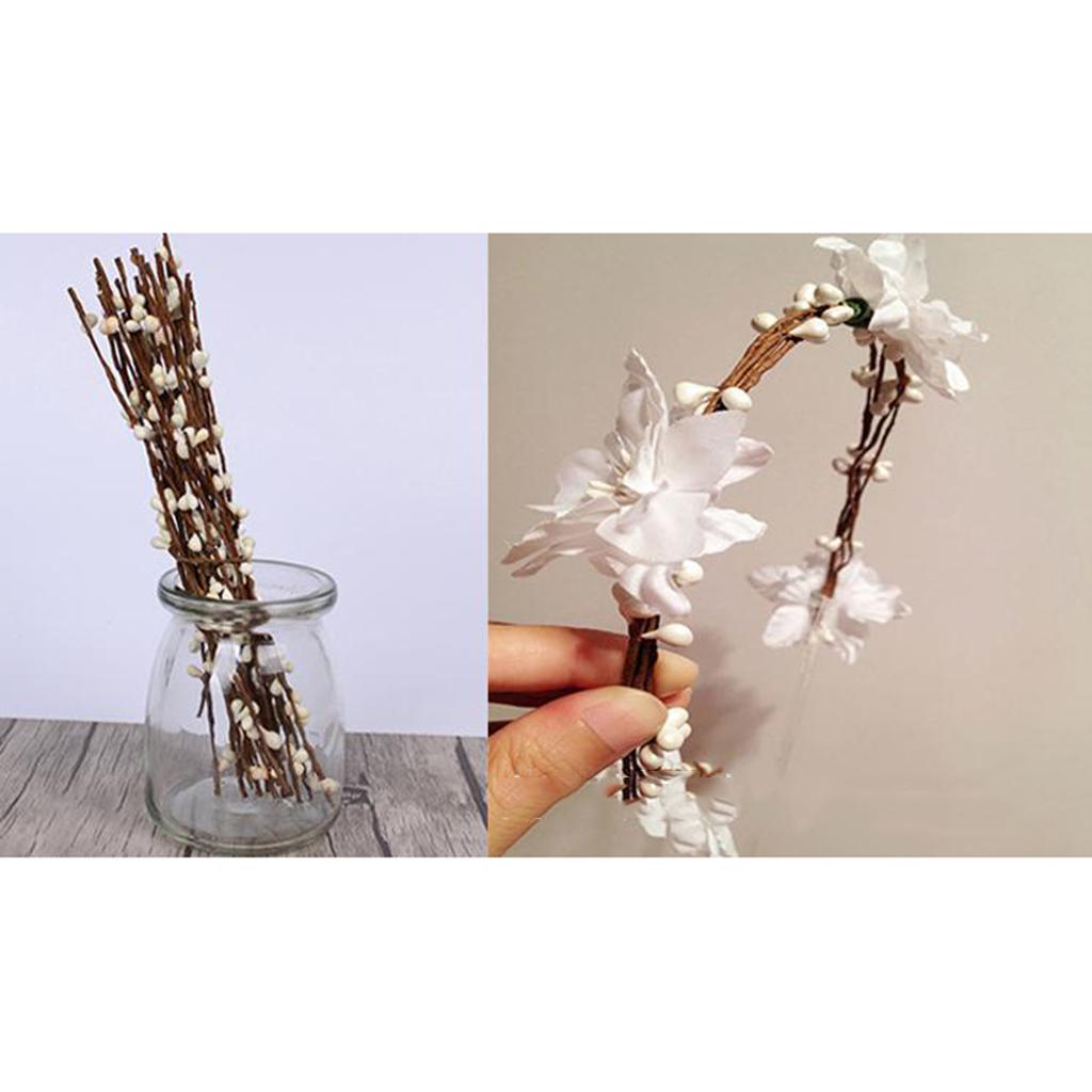 Artificial Pip Berry Garland for DIY Wreath Hair Band Craft White