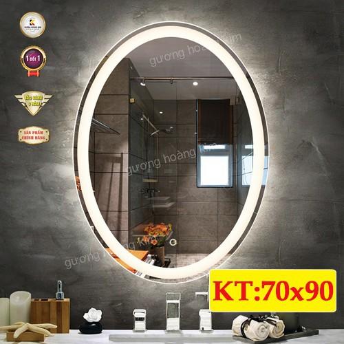 Gương đèn led cảm ứng đển bàn trang điểm treo tường chữ nhật nhà tắm thông minh kích thước 70x90 cm - guong