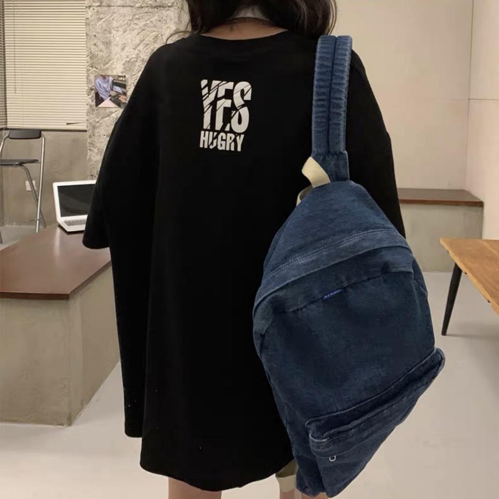 Áo thun tay lỡ form rộng in họa tiết chữ YES HUGRY - phông ulzzang unisex nam nữ đều mặc được