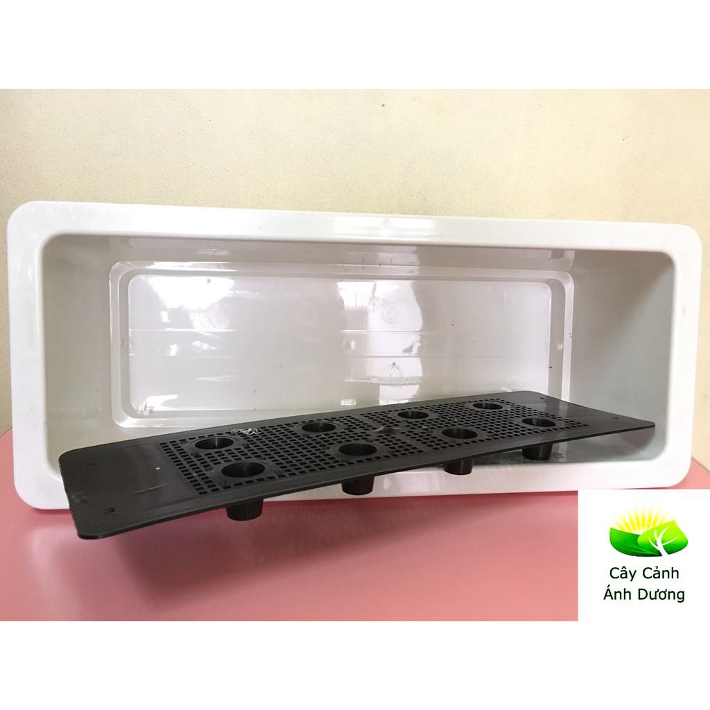 Chậu Nhựa Thông Minh Trồng rau, Trồng Hoa, Hình Chữ Nhật, Giá Treo Size 48x20x16cm Hàng Công Ty 4.7