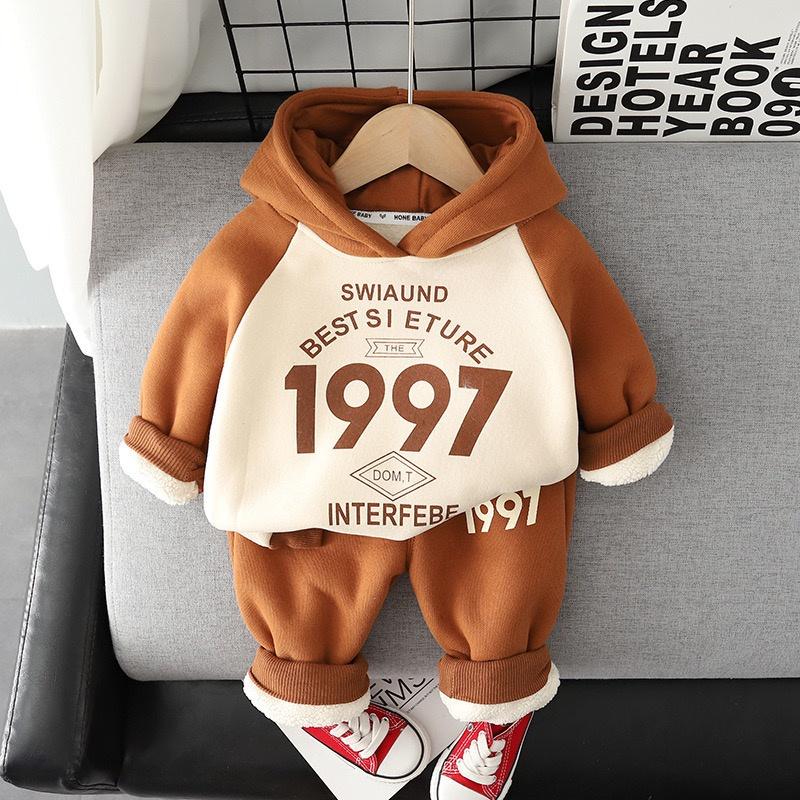 Bộ Nỉ Bông 1977 Cao Cấp Dày Dặn Cho Bé Trai, Bé Gái, Bộ Thu Đông Cho Bé Từ 7-25kg