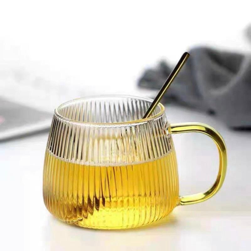 Combo bình đựng nước thuỷ tinh chịu nhiệt vân tăm bầu và 6 cốc