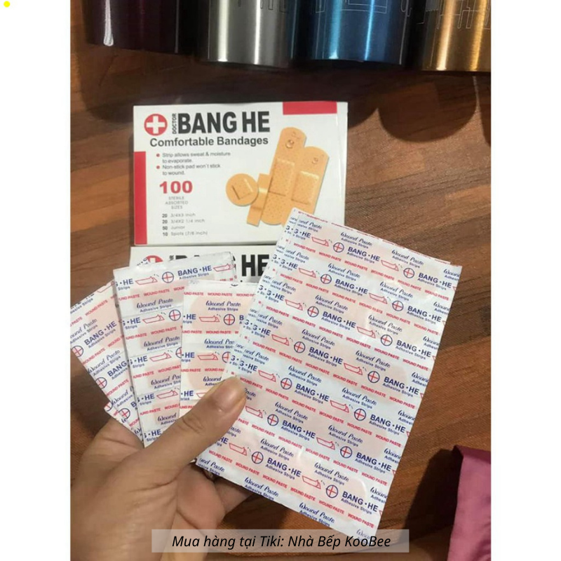 Hộp 100 miếng băng vết thương Urgo - Băng gạc y tế dán vết thương vô trùng nhiều kích cỡ KooBee