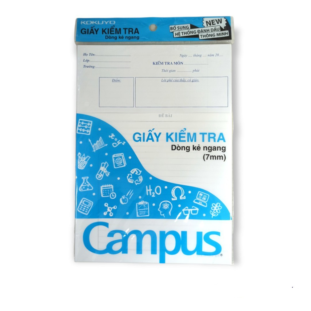 Combo 2 Tập Giấy Kiểm Tra Kẻ Ngang Campus