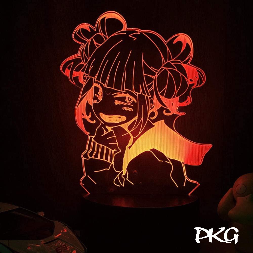 Đèn Ngủ Led 3D Hình Anime Himiko Toga Học Viên Chiến Binh Quà Tặng Trang Trí cảm ứng có Điều khiển từ xa nháy