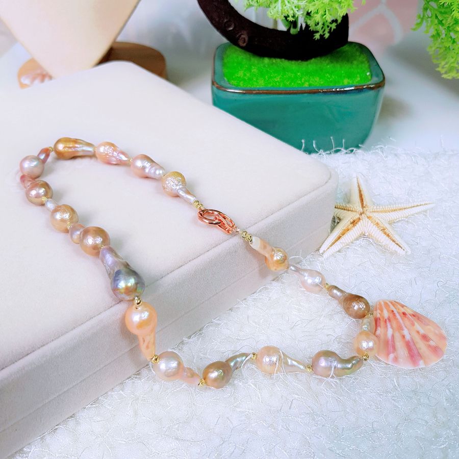 Vòng Cổ Ngọc Trai Nước Ngọt Thiên Nhiên Cao Cấp - Chuỗi Đơn Baroque Hồ Lô - Sắc Nước Hương Trời - Trang Sức Cô Tấm - BALI PEARL - CTJ0612 - Đa Sắc