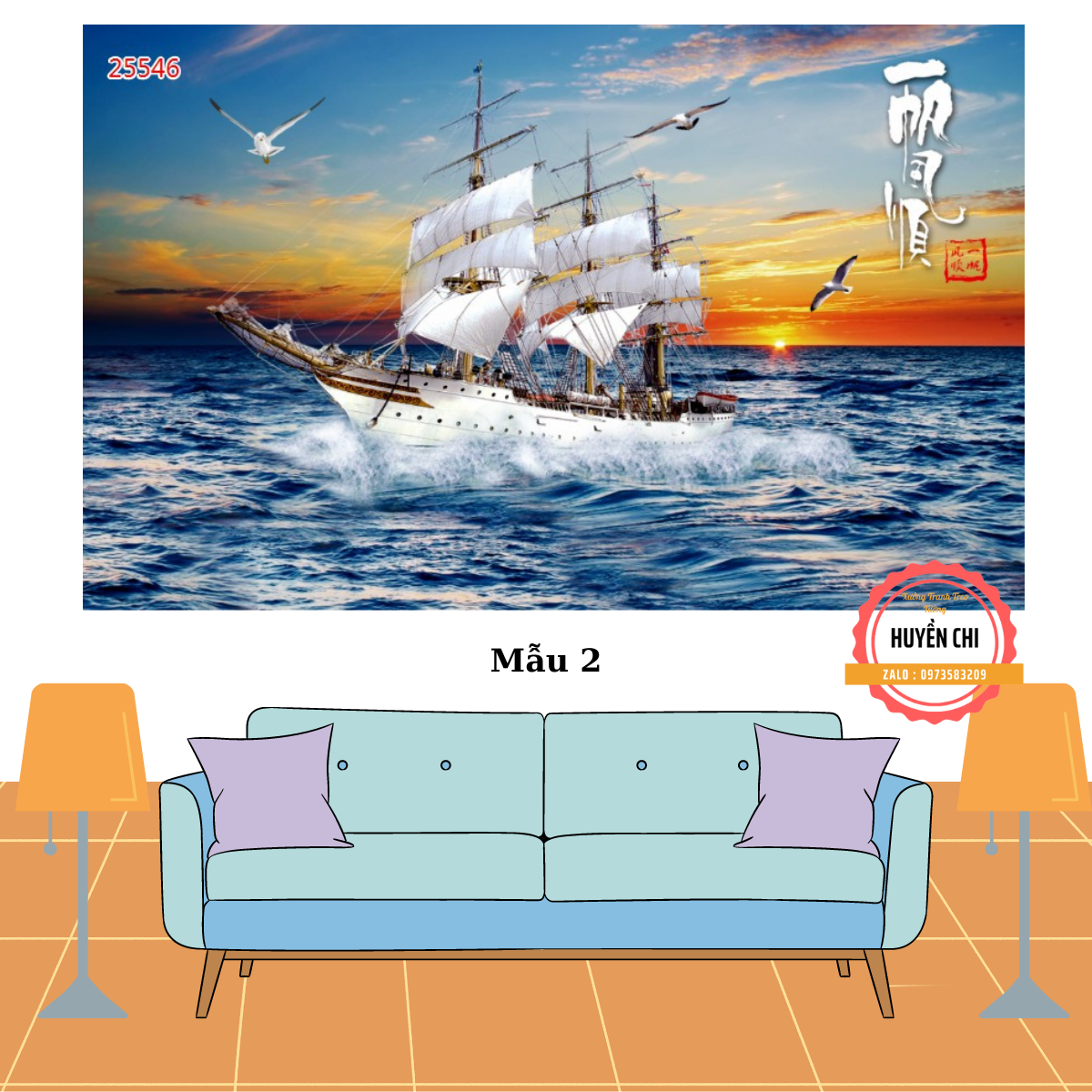 Tranh dán tường 3d trang trí phòng khách phòng ngủ, tranh 3d phong cảnh thiên nhiên-tranh Biển-Huyền Chi-Đặt theo kích thước yêu cầu