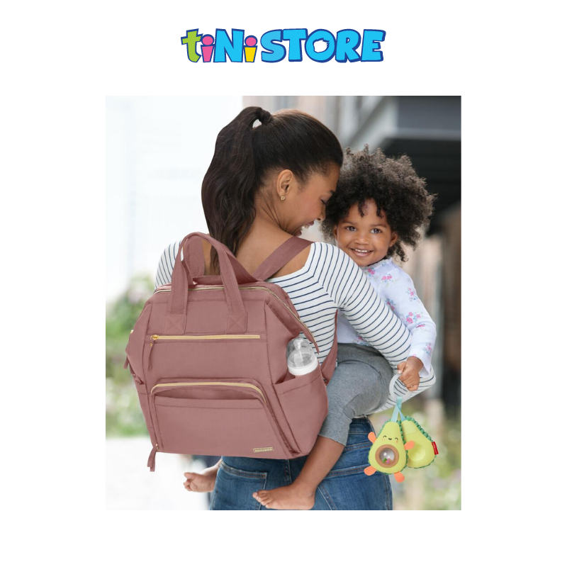 TiNiStore-Túi bỉm sữa đa năng cho mẹ và bé màu hồng Skip Hop 9I345110