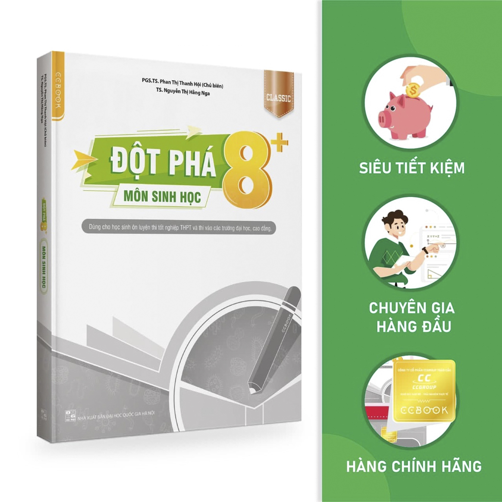 Sách - Đột phá 8+ môn Sinh học Classic - Ôn thi đại học, THPT quốc gia - Siêu tiết kiệm - Chính hãng CCbook