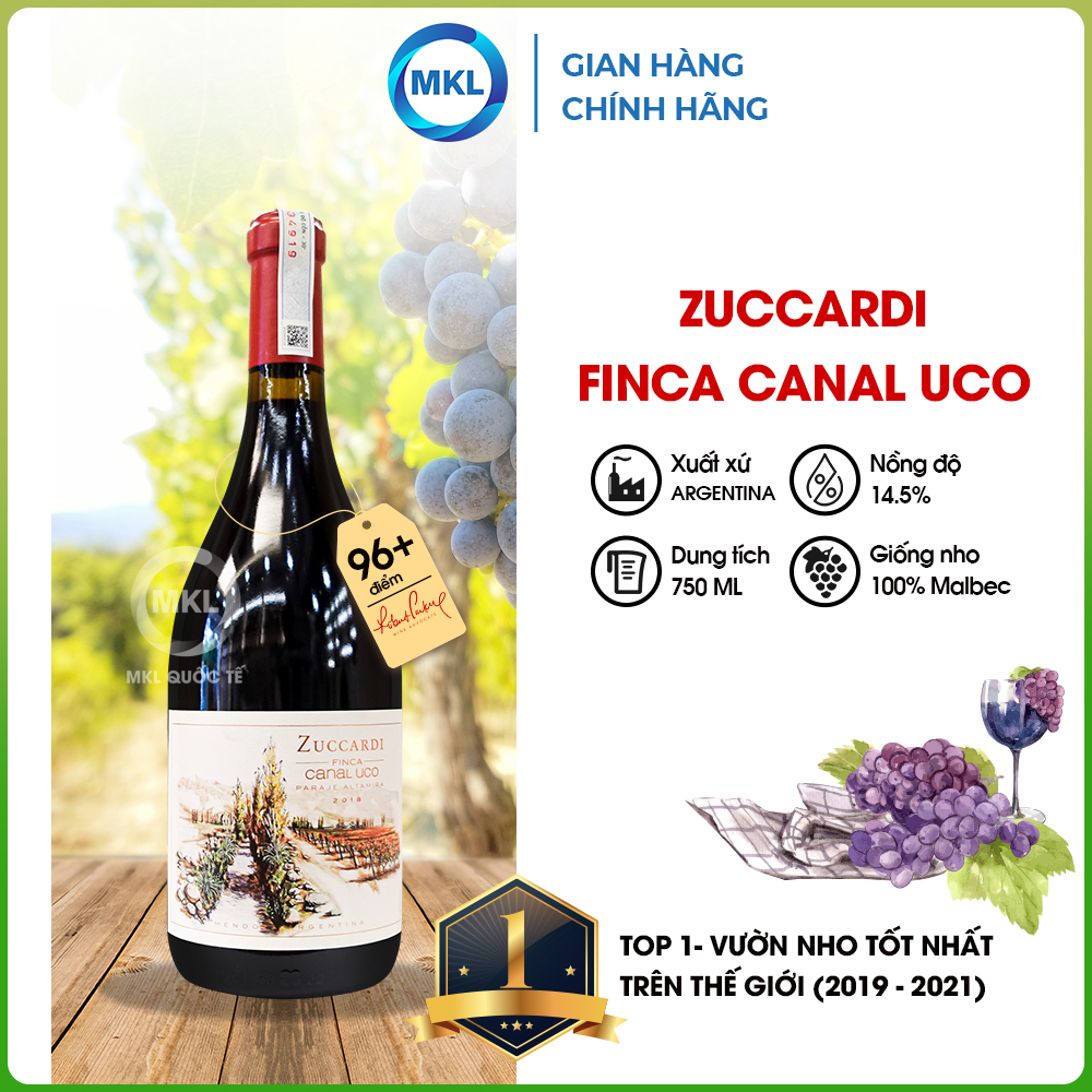 Rượu Vang Đỏ Zuccardi Finca Canal UCO 750ml 14.5% - Argentina - Hàng Chính Hãng