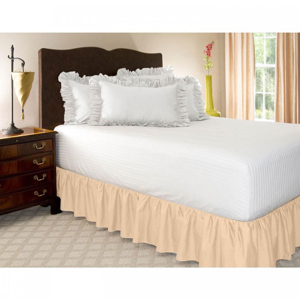 Classic Ruffle Microfiber Bed Skirt, 15 Inch Drop Yellow - Twin
