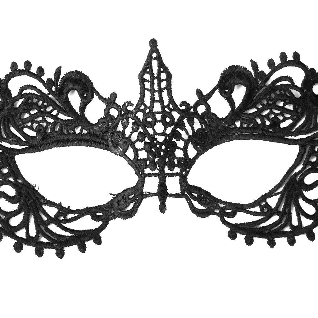 4-7pack Women Black Sexy Venetian Masquerade Pointed Eye Mask Lace Party Fancy