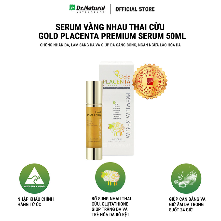 SERUM VÀNG Nhau thai cừu Dr. Natural Astragrace Gold Placenta Premium 50ml