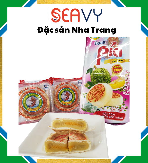 Đặc Sản Nha Trang -Bánh Pía Sầu Riêng Đất Phương Nam, Bánh Với Vị Đậu Xanh, Khoai Môn, Chay Thịt Lạp Trứng Muối Seavy gói 400g