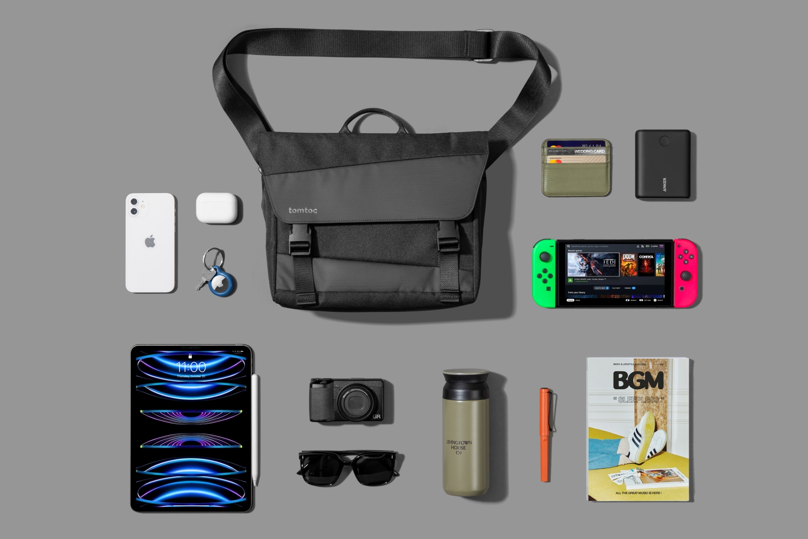 TÚI ĐEO CHÉO TOMTOC SLASH-T27 SHOULDER BAG METEORITE T27S1D1 - Hàng Chính Hãng