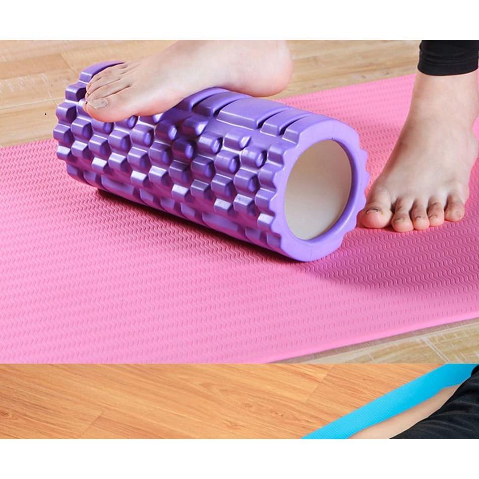 Ống Lăn Tập Yoga Có Gai Massage Dạng Bằng Thư Giãn Kích Thước 33x14cm Đại Nam Sport