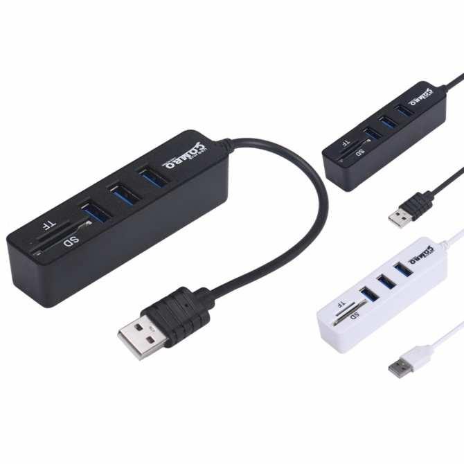 Bộ Chia Hub USB 3 Cổng Kèm 2 Khe Đọc Thẻ Nhớ Micro và SD- JL