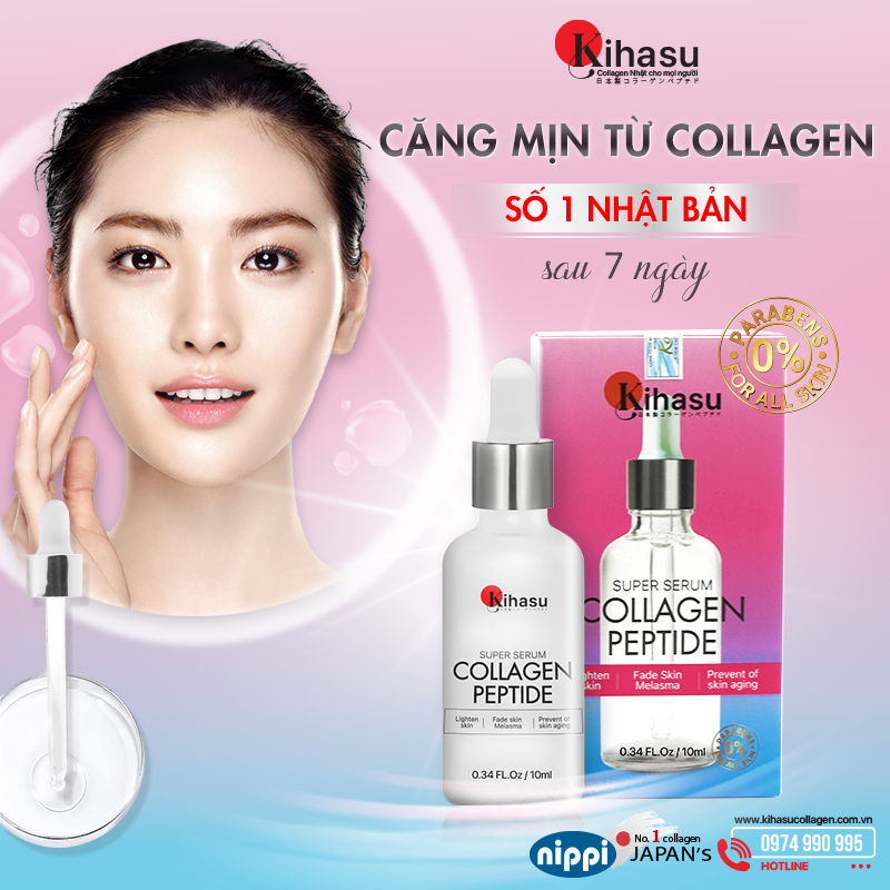 Serum làm mờ nám da, vết sạm, đốm nâu supper serum collagen peptide KIHASU Nhật bản dành cho mọi lứa tuổi