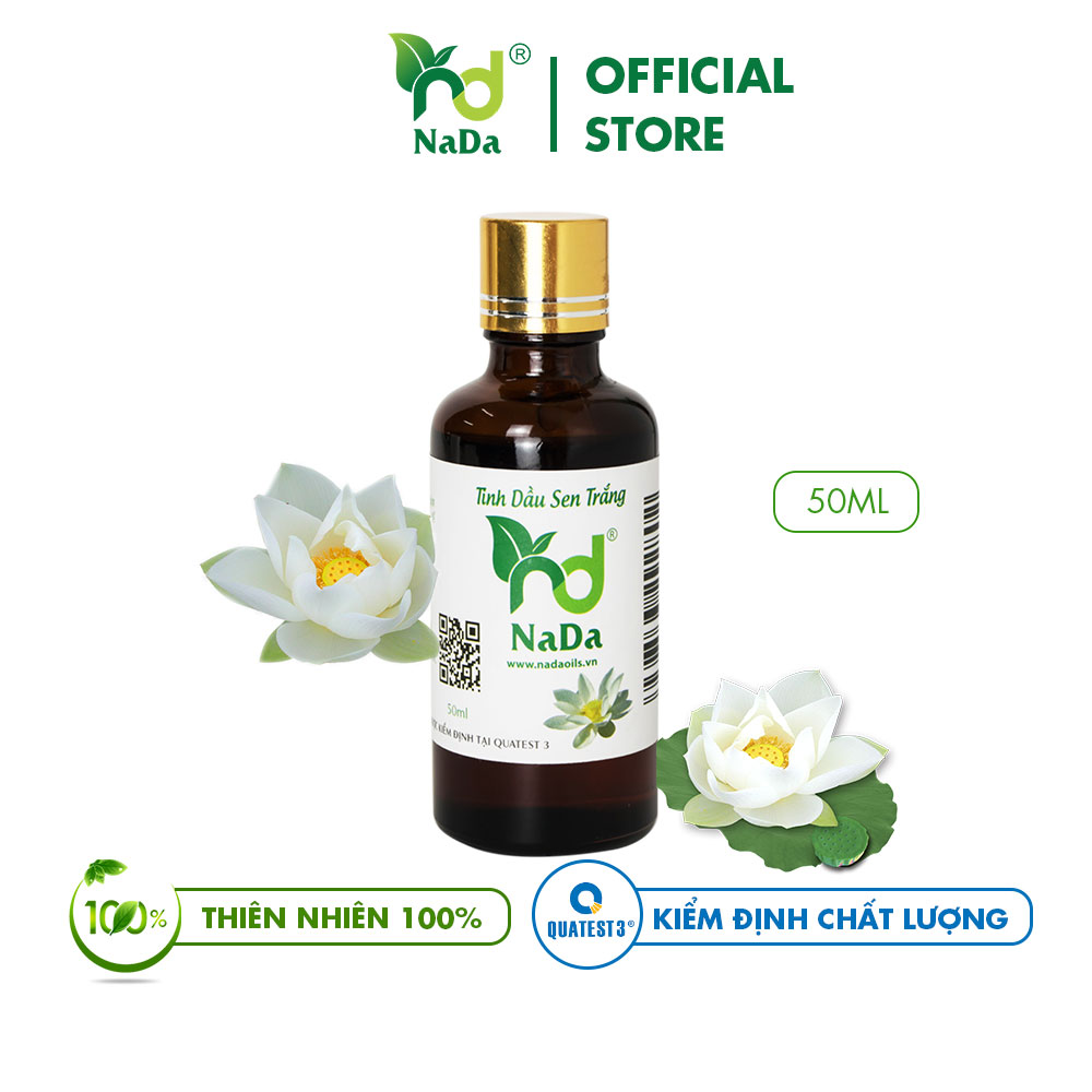 Tinh dầu Sen trắng nguyên chất Nada | Kiểm định QT3 | Thư giãn, Dễ ngủ, Hỗ trợ thiền, Giảm Stress