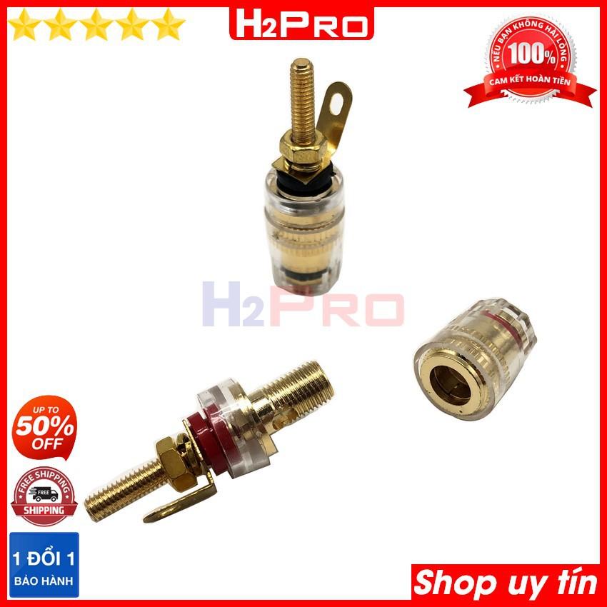 Đôi cọc đấu dây loa H2Pro cao cấp mạ đồng-âm thanh sạch-hay (2 chiếc), cọc loa gim chuôi dài dùng cho amply và loa (Đôi)