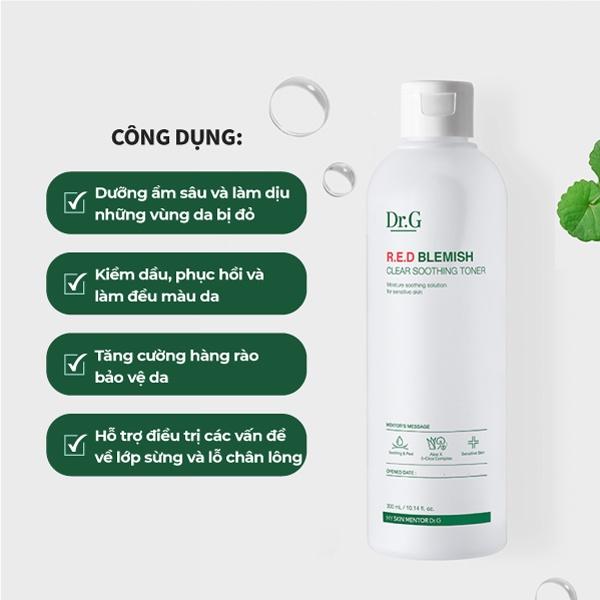 Dr.G Nước hoa hồng R.E.D Blemish Clear Soothing Toner 300ml