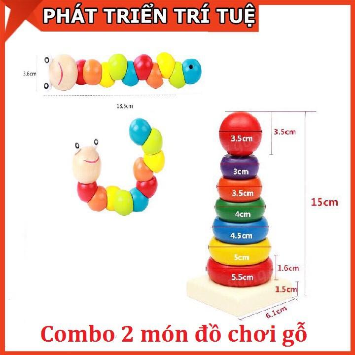 Combo Đồ Chơi Gỗ Phát Triển Trí Tuệ Cho Bé Vừa Chơi Vừa Học