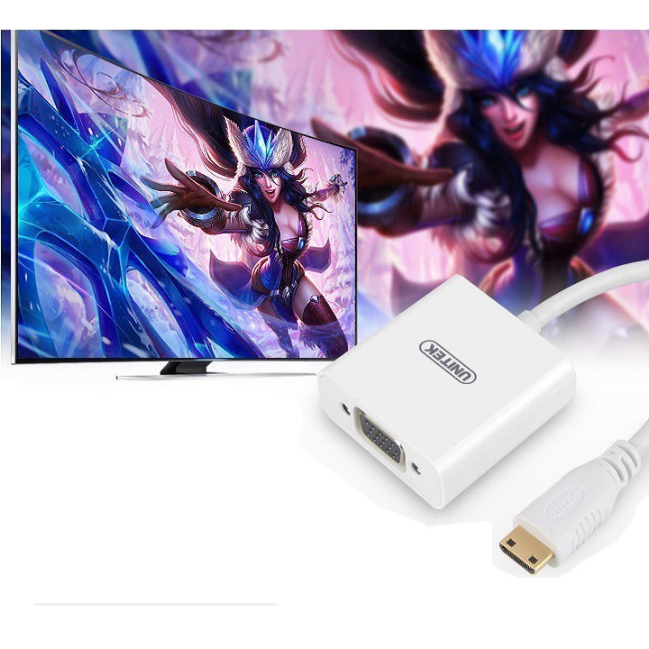 Cáp Chuyển Đổi Mini HDMI Sang VGA + Audio Unitek Y-5323 Hàng Chính hãng