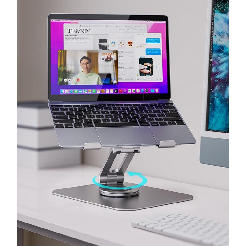 Giá đỡ Laptop, Macbook Nhôm chính hãng chân đế xoay 360 độ chắc chắn cao cấp cho máy 11 - 16 inch.