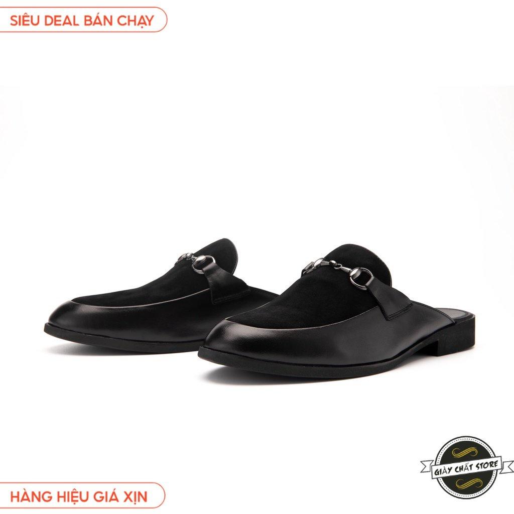 Giày Sục Nam Công Sở XOĂN SHOP Da Pu Pu Size 38 Đến 42 Màu Đen/Vàng - S001 B2