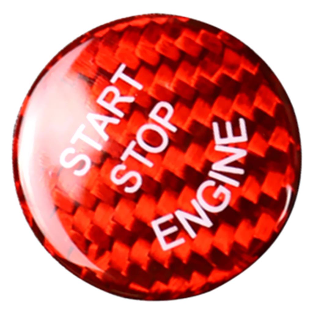 Carbon Fiber Car Engine Start Stop Switch Button Sticker Cover for  Red
