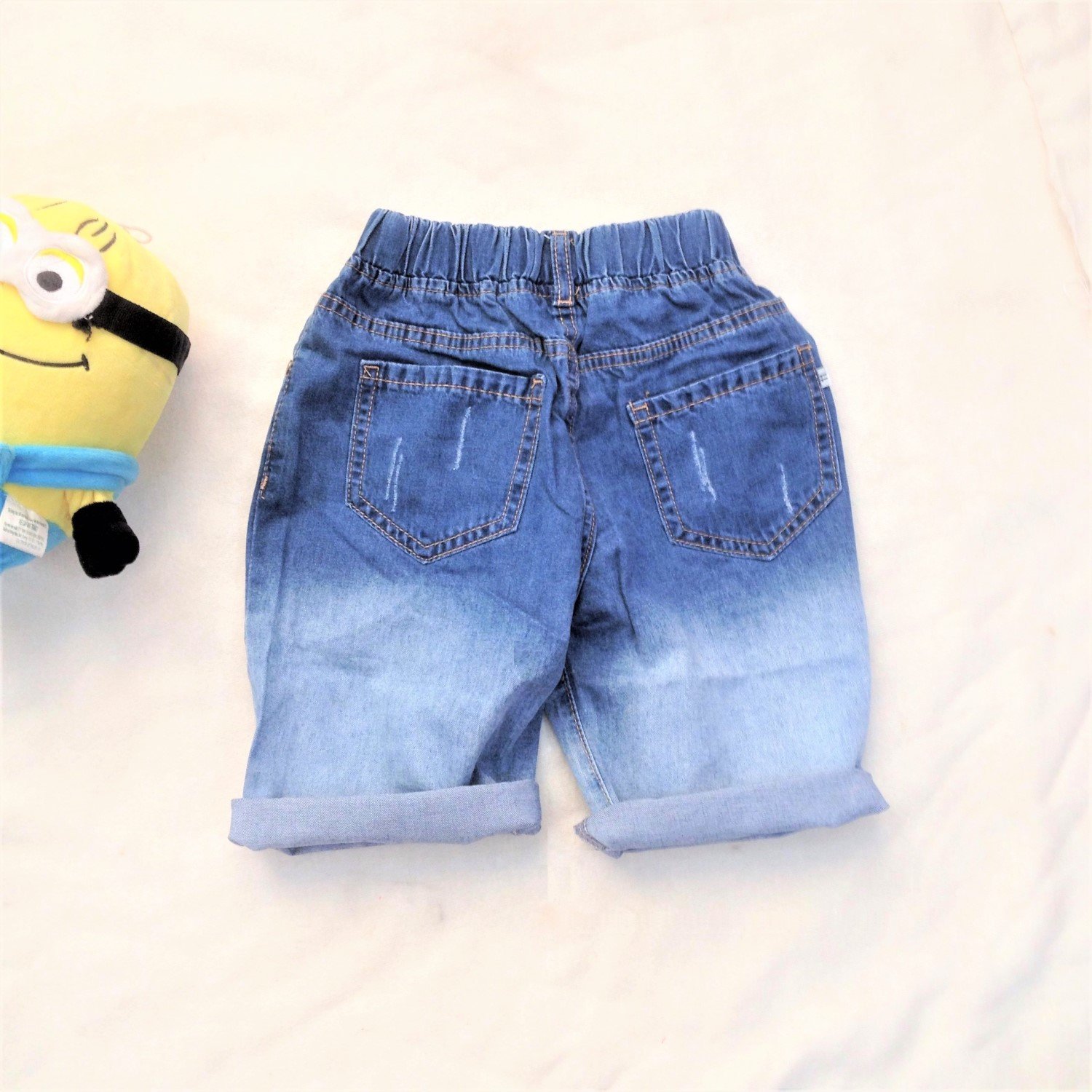 Q00002816 Quần Jean lửng bé trai đẹp, dáng ôm body, co giãn tốt, từ 4-8 tuổi (18-24kg)