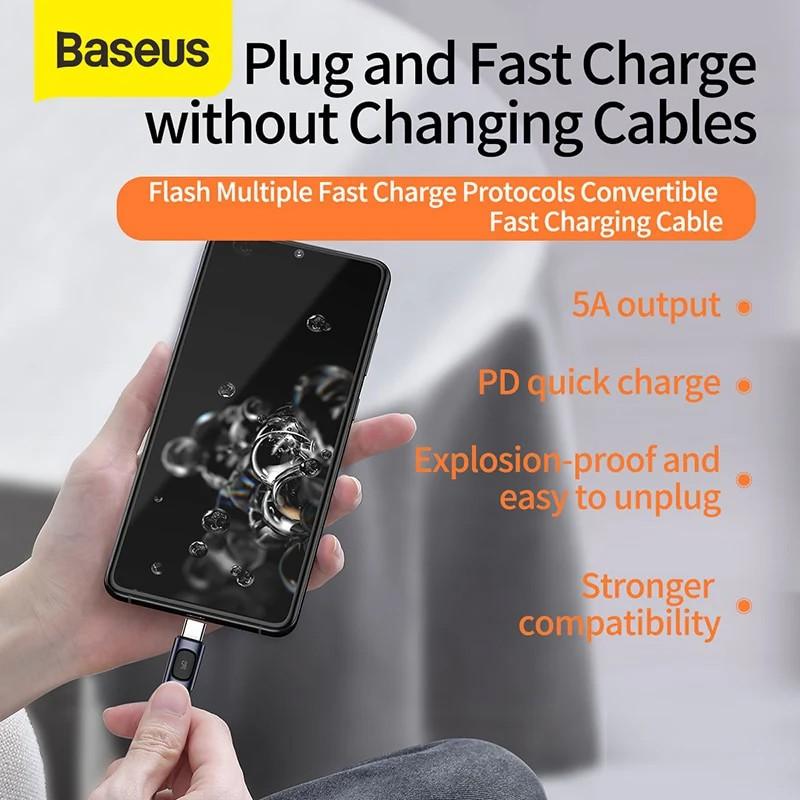 Cáp sạc nhanh siêu bền Baseus Flash Multiple Fast Charge Type C LV845- Hàng chính hãng.