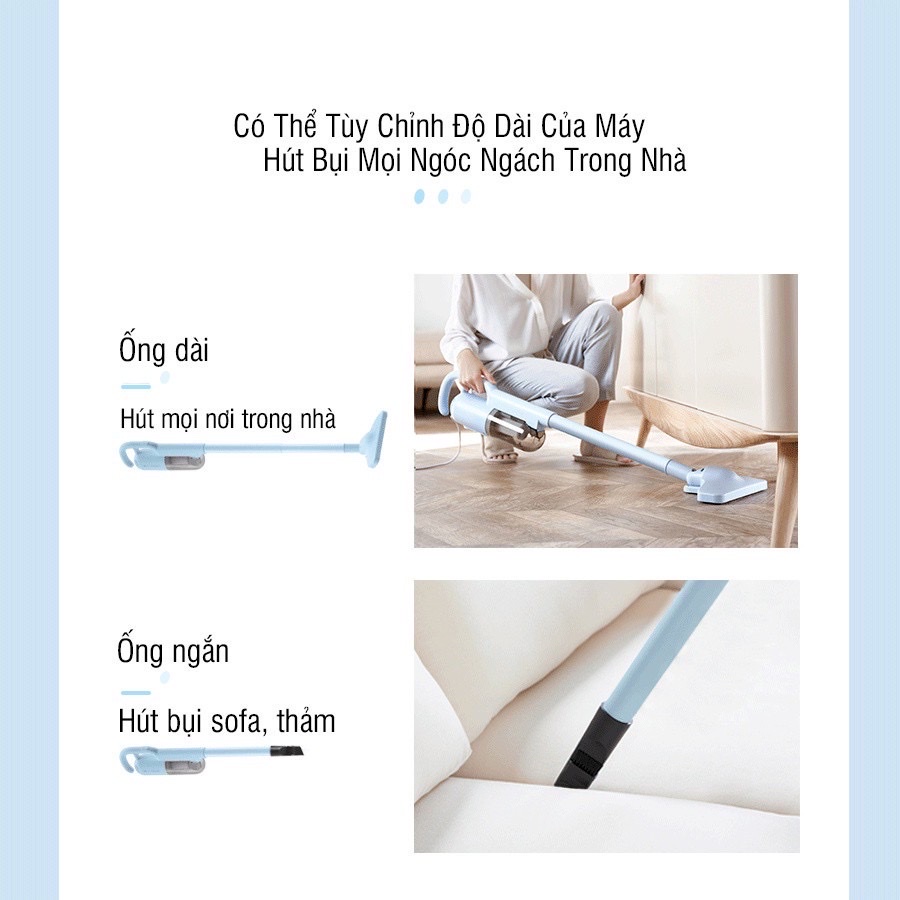 Máy hút bụi Bear B04A1, dây dài, đầu hút đa dạng, xoay 180 độ, trọng lượng nhẹ, lực hút mạnh giúp việc dọn dẹp trở lên dễ dàng hơn - Hàng chính hãng