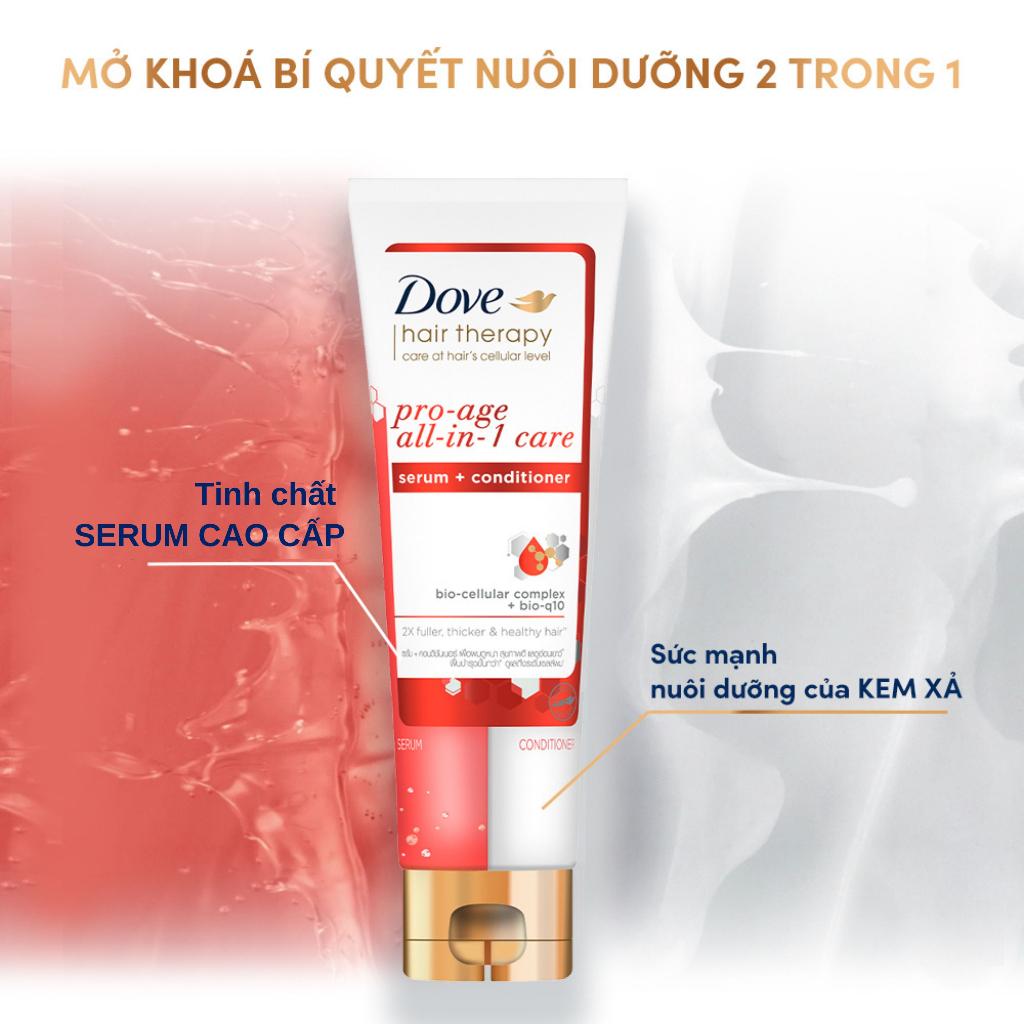 Kem Xả Serum Dove Ngăn Ngừa Lão Hóa Tóc Pro-Age All-in-1 Care Serum + Conditioner 230ml