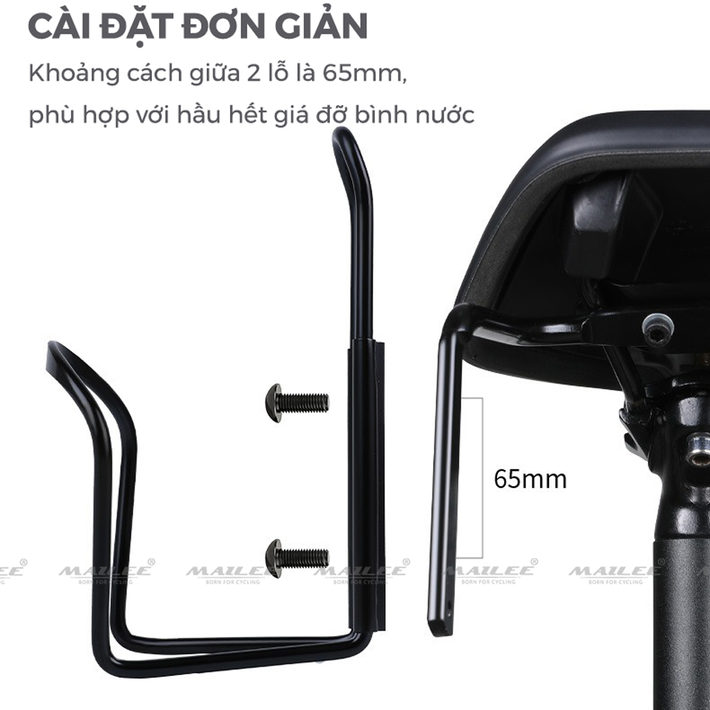 Khung Giá Đỡ Bình Nước Đôi YQ-08 tiện dụng (loại lớn) có khoảng rộng giữa kết hợp làm khung Túi Hậu Xe Đạp Chống Nước, Ổn Định Phượt Địa Hình - Mai Lee