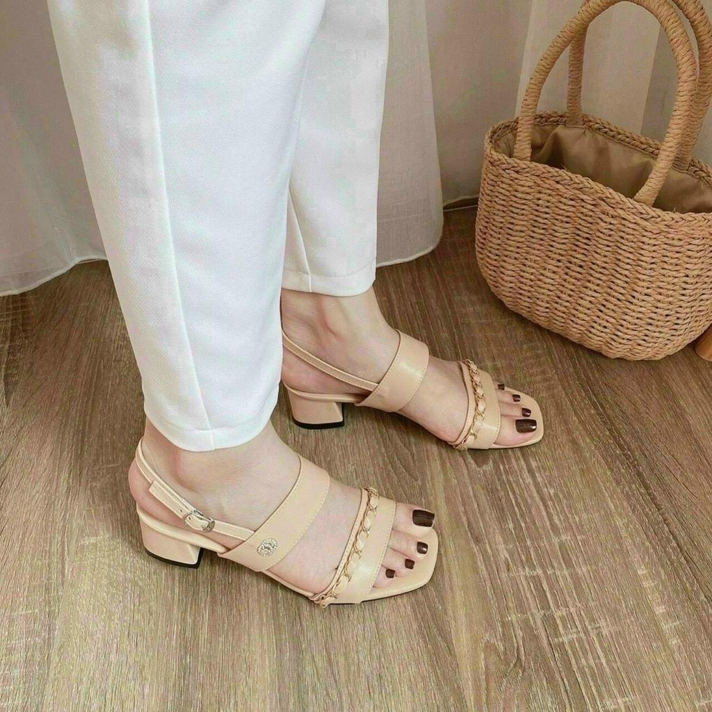 Sandal nữ cao gót viền xích (Mã A94 - VNXK