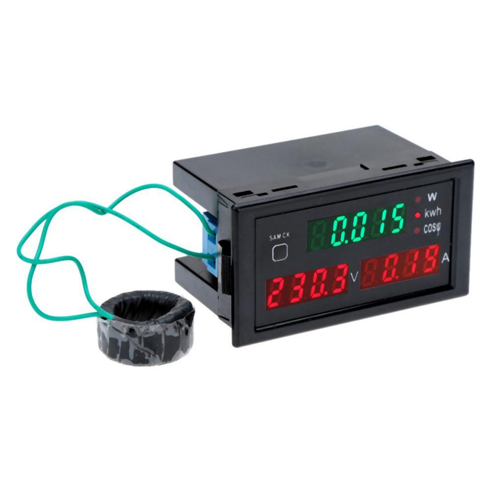 AC80-300V 100A Digital LED Amp Volt Meter Power Electric Energy Tester & CT