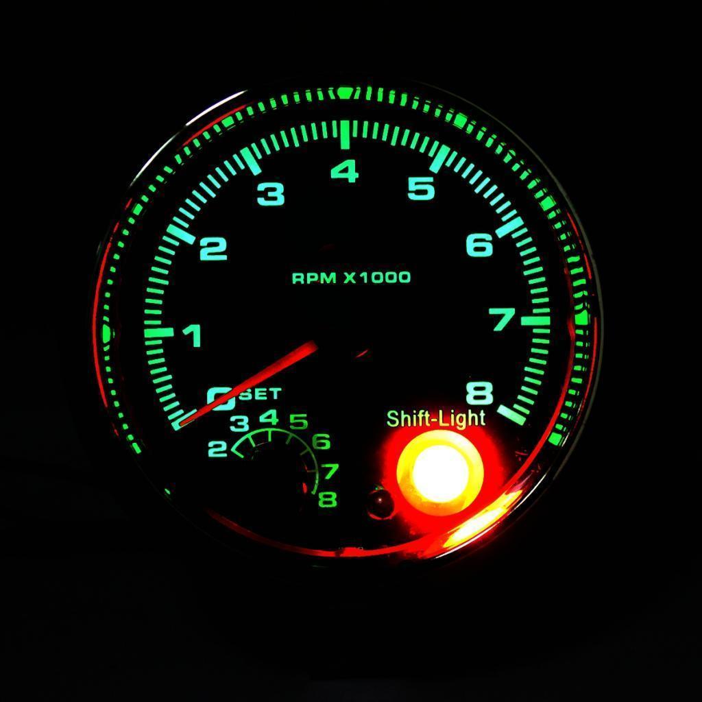 3.75" Black Face Tachometer Gauge with Light for 95mm