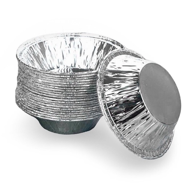 Lốc 100 chén giấy bạc nướng bánh tart trứng 7cm