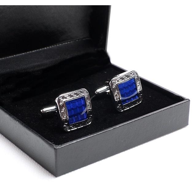 KHUY MĂNG SÉT CAO CẤP - Cufflinks ĐÁ XANH Ô VUÔNG