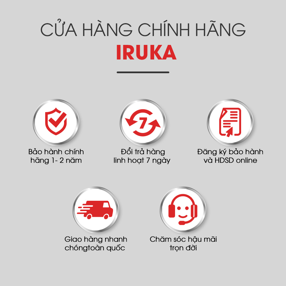 Nồi Chiên Không Dầu Iruka I-67 (6 Lít) - Đen - Hàng Chính Hãng