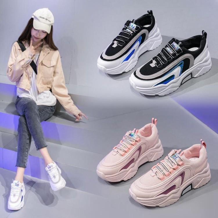 Giày Sneakers Nữ, Giày Thể Thao HAPU Giày Độn Đế Nữ 3-4Cm Hottrend Dành Cho Bạn Trẻ Năng Động Cá Tính Và Tăng C