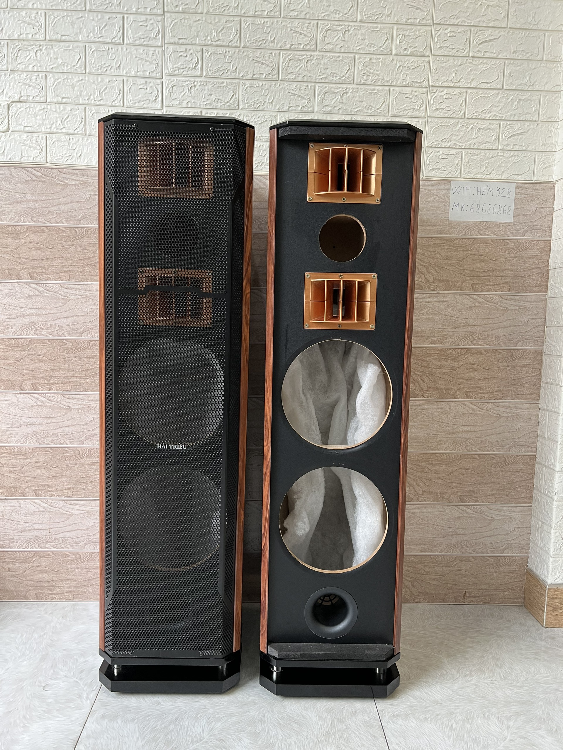 Vỏ thùng loa đứng 25 sử dụng 2 bass 25, 2 chép, 1 mid Hải Triều