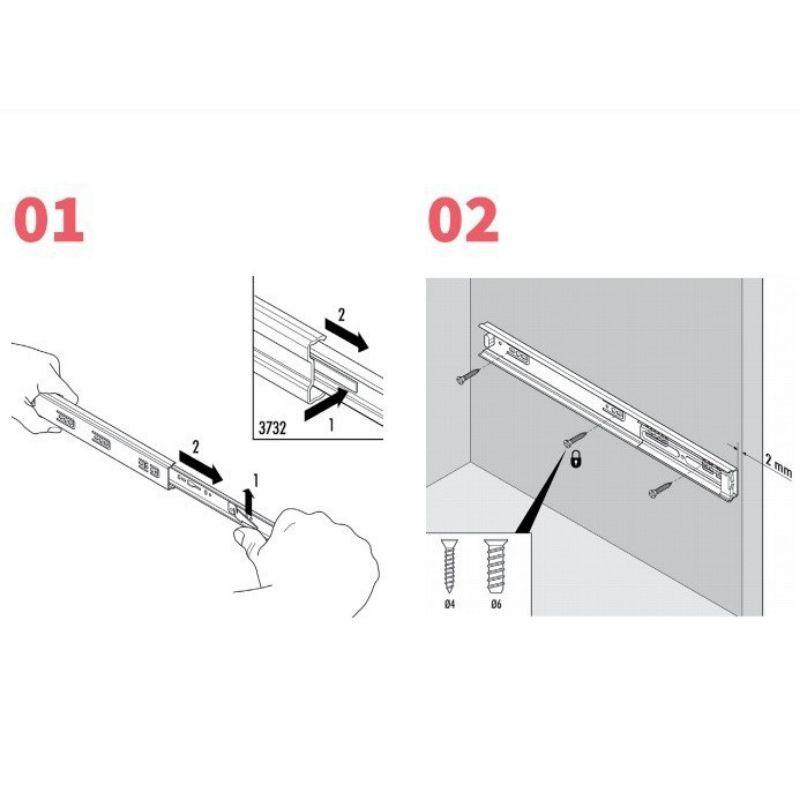 RAY TRƯỢT NGĂN KÉO , HỐC TỦ ĐỦ KÍCH THƯỚC( giá 1 cặp)