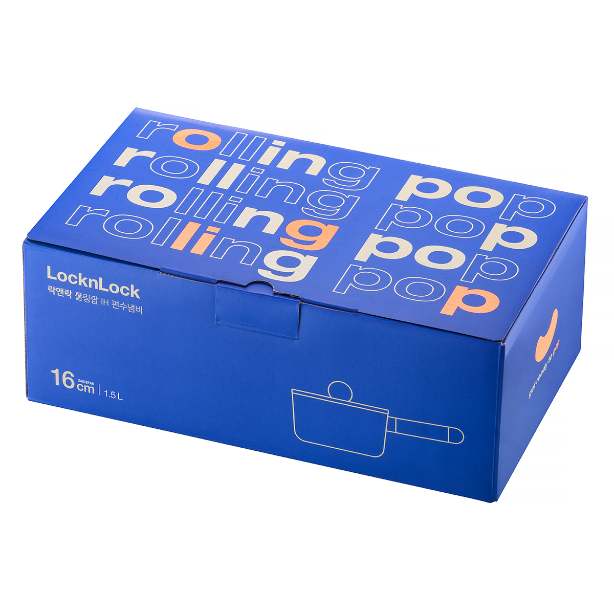 Nồi Rolling Pop IH LocknLock LOP1161IH - Kèm nắp - Có 1 tay cầm - Đường kính 16cm - Màu xanh