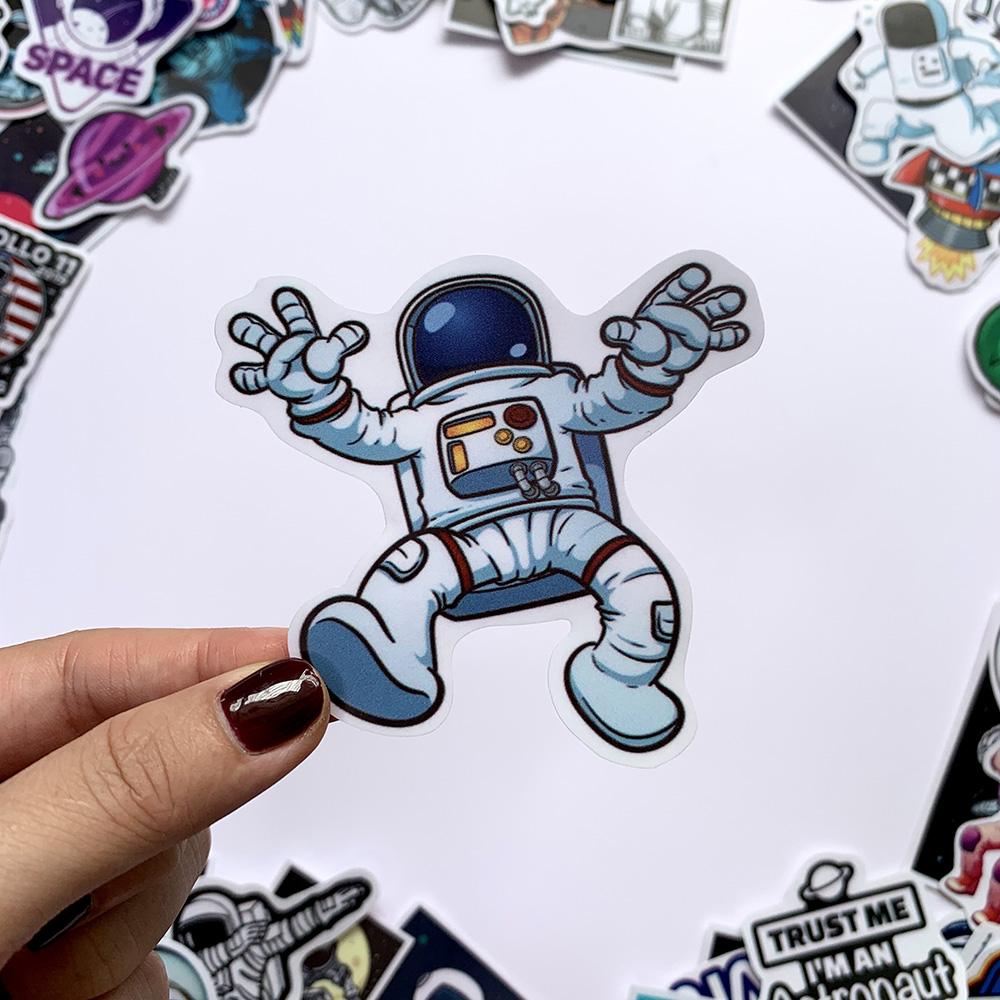 Sticker Space Astronaut Không Gian Du Hành Vũ Trụ Ngẫu Nhiên Chất Lượng Cao Chống Nước Trang Trí Nón Bảo Hiểm Vali Đàn