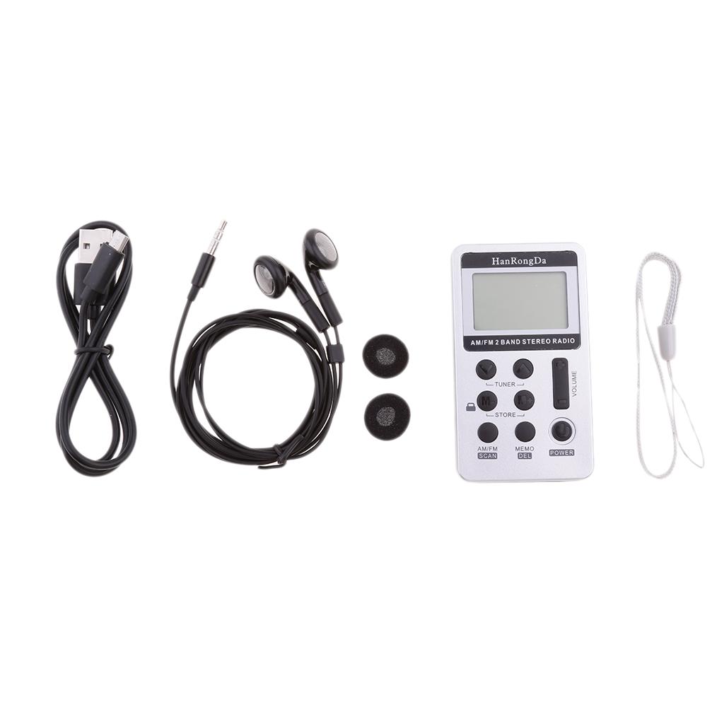 Portable Digital Tuning AM / FM Stereo Radio With Earphone For Walk